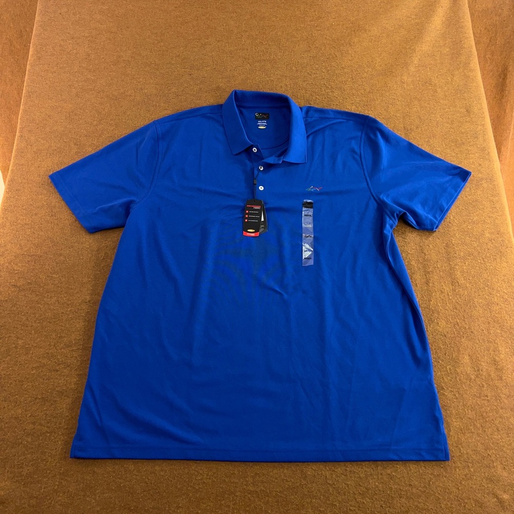 Greg Norman Mens 4XL Blue Play Dry Performance Stretch Polo Shirt NWT